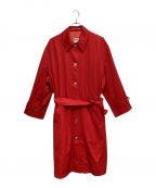 CELINEセリーヌ）の古着「Macadam gold button ten collar coat（マカダム金釦ステンカラーコート）」｜レッド