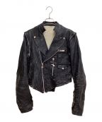 masuエムエーエスユー）の古着「23AW VICTORIAN MOTORCYCLE JACKET(ヴィクトリアンモーターサイクルジャケット)」｜ブラック