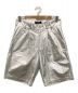 LIBERAL YOUTH MINISTRY（リベラルユースミニストリー）の古着「Logo-print Metallic Shorts」｜シルバー