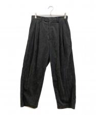 stein (シュタイン) EXTRA WIDE TROUSERS/Concrete ブラック サイズ:S