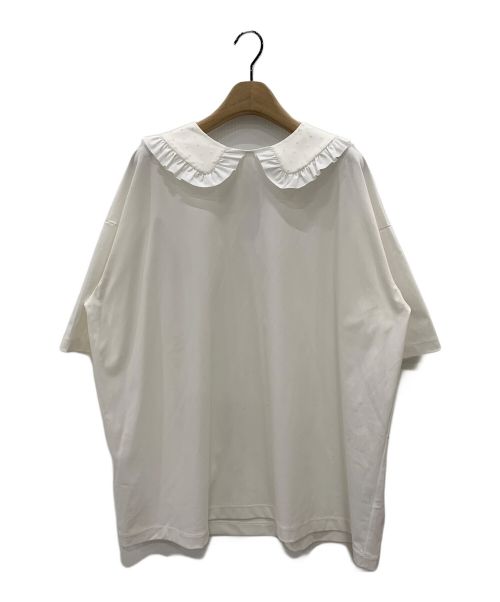 YORI（ヨリ）yori (ヨリ) フロッキードット丸襟Tee ホワイト サイズ:Fの古着・服飾アイテム