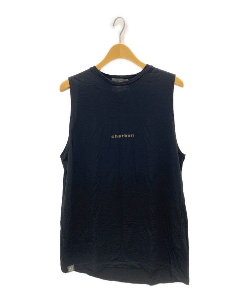 charbon（シャルボン）charbon (シャルボン) WOOL NO SLEEVE T-SHIRT ブラック サイズ:Lの古着・服飾アイテム