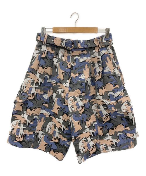 CHARLES JEFFREY LOVERBOY（チャールズ ジェフリー ラバーボーイ）CHARLES JEFFREY LOVERBOY (チャールズ ジェフリー ラバーボーイ) Loverboy Multicolor Army Shorts ブルー サイズ:30の古着・服飾アイテム