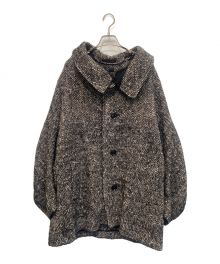 Y's（ワイズ）の古着「WOOL SLUB YARN HERRINGBONE MIDDLE CAPE COAT」｜ブラック