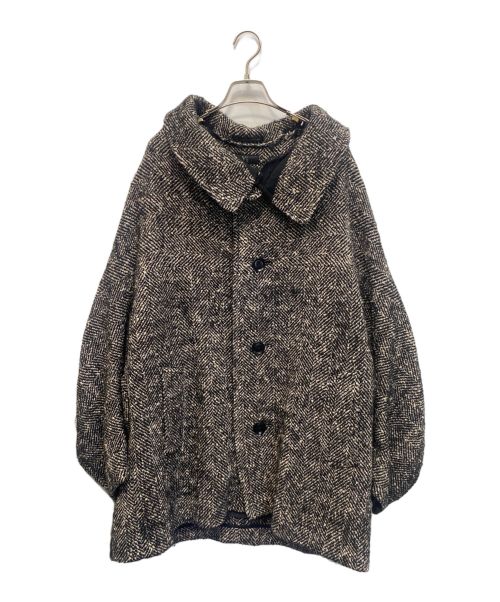 Y's（ワイズ）Y's (ワイズ) WOOL SLUB YARN HERRINGBONE MIDDLE CAPE COAT ブラック サイズ:1の古着・服飾アイテム