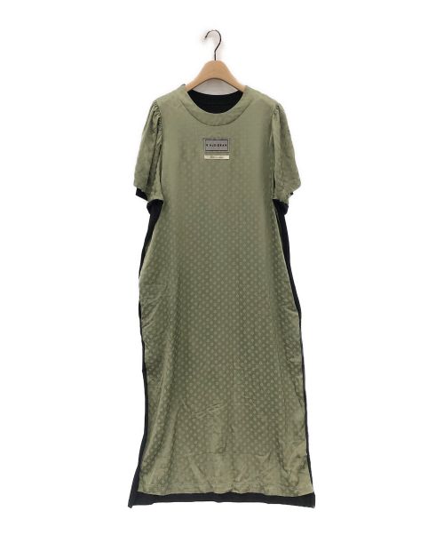 MM6 Maison Margiela（エムエムシックス メゾンマルジェラ）MM6 Maison Margiela (エムエムシックス メゾンマルジェラ) フラワージャガードミックスワンピース グリーン サイズ:Sの古着・服飾アイテム