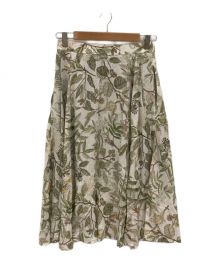 ASEEDONCLOUD（アシードンクラウド）の古着「oykotoen print safari flare skirt」｜アイボリー