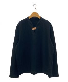 IRENISA（イレニサ）の古着「PULL OVER SHIRT WITH LEATHER TAB」｜ブラック