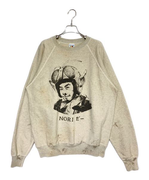 SAINT MICHAEL（セントマイケル）SAINT MICHAEL (セントマイケル) KN CREW SWEAT/ NORIDA-/GRAY アイボリー サイズ:Lの古着・服飾アイテム