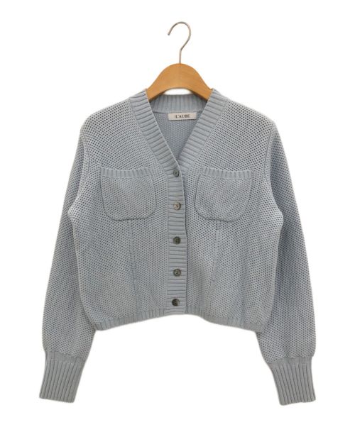 L'AUBE BLANC（ローブブラン）L'AUBE BLANC (ローブブラン) Basket Knit Cardigan ブルー サイズ:Fの古着・服飾アイテム