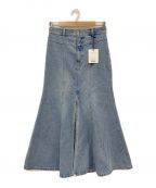 HER LIP TOハーリップトゥ）の古着「Mermaid Slit Denim Skirt」｜ライトインディゴ