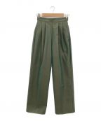 CLANEクラネ）の古着「BACK RIBBON PANTS」｜グリーン