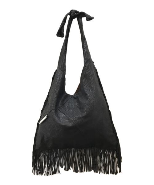 CALDO（カルド）CALDO (カルド) Sheep Leather Fringe Tote Bag ブラックの古着・服飾アイテム