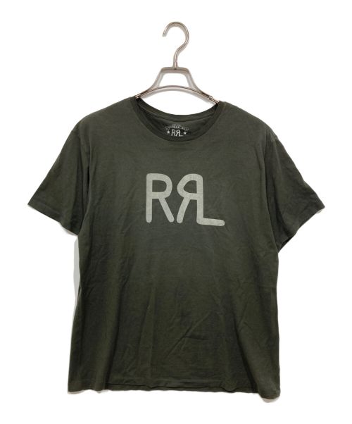 RRL（ダブルアールエル）RRL (ダブルアールエル) ロゴプリント クルーネック Tシャツ グレー サイズ:Mの古着・服飾アイテム