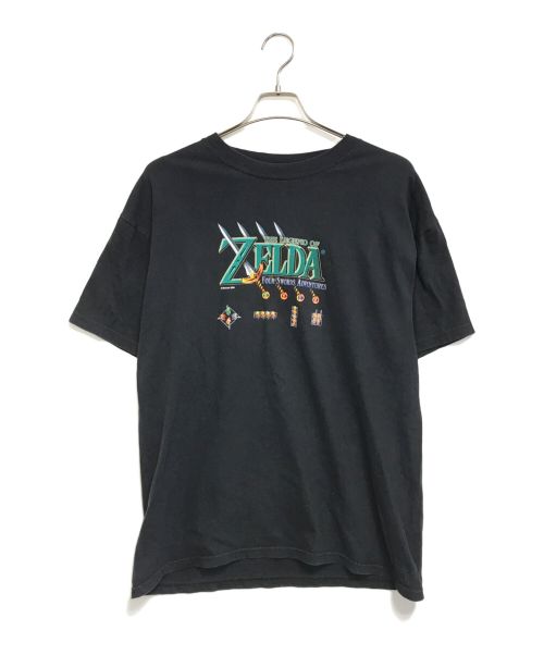 キャラクターTシャツ（キャラクターTシャツ）キャラクターTシャツ (キャラクターTシャツ) 00s ゼルダの伝説 プリントTシャツ ブラック サイズ:Lの古着・服飾アイテム