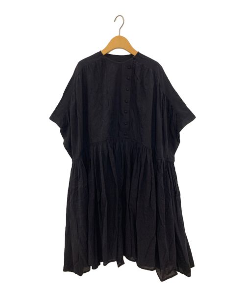 Khadi & Co（カディアンドコー）Khadi & Co (カディアンドコー) GATHER PULL TUNIC ブラック サイズ:Lの古着・服飾アイテム