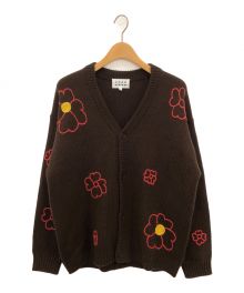 ChahChah（チャーチャー）の古着「HEART FLAWER HAND EMBROIDERY GARDIGAN」｜ブラウン