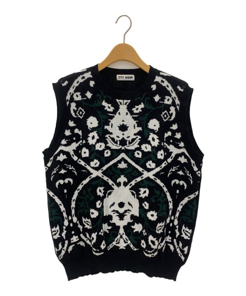 TTT MSW（ティー）TTT MSW (ティー) Persia Knit Vest ブラック サイズ:Lの古着・服飾アイテム