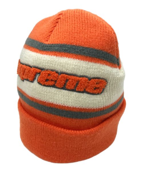 SUPREME（シュプリーム）SUPREME (シュプリーム) Chenille Stripe Beanie オレンジ サイズ:不明（実寸参照）の古着・服飾アイテム