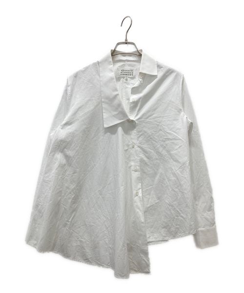 Maison Margiela（メゾンマルジェラ）Maison Margiela (メゾンマルジェラ) アシンメトリーシャツ / Silk Crepe De Chine Blouse ホワイト サイズ:36の古着・服飾アイテム