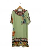 ETROエトロ）の古着「SILK RUNWAY DRESS WITH ETHNIC」｜グリーン