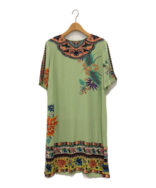 ETRO（エトロ）ETRO (エトロ) SILK RUNWAY DRESS WITH ETHNIC グリーン サイズ:46の古着・服飾アイテム