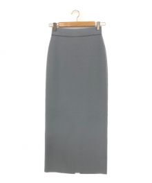 AURALEE（オーラリー）の古着「WOOL RECYCLE POLYESTER HIGH GAUGE RIB KNIT SKIRT」｜ブルーグレー