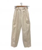 SOFTHYPHENソフトハイフン）の古着「Belted pin tuck trousers」｜アイボリー