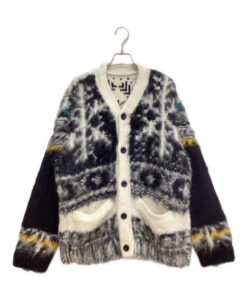 sacai（サカイ）sacai (サカイ) Pattern Knit Cardigan（パターンニットカーディガン） ホワイト×ブラック サイズ:2 未使用品の古着・服飾アイテム