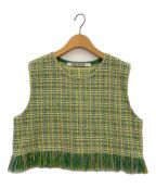 PERVERZEパーバーズ）の古着「Tweed Knit Vest」｜グリーン