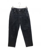 Unknown londonアンノウンロンドン）の古着「DARK GREY WASHED ANGEL GRAPHIC DENIM」｜ブラック