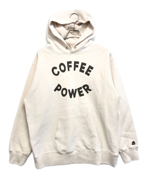 TACOMA FUJI RECORDS（タコマ フジ レコード）TACOMA FUJI RECORDS (タコマ フジ レコード) COFFEE POWER HOODIE アイボリー サイズ:XLの古着・服飾アイテム