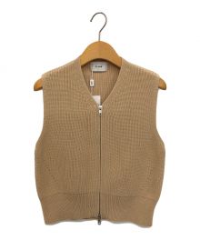 CLANE（クラネ）の古着「ZIP COMPACT KNIT VEST」｜ベージュ