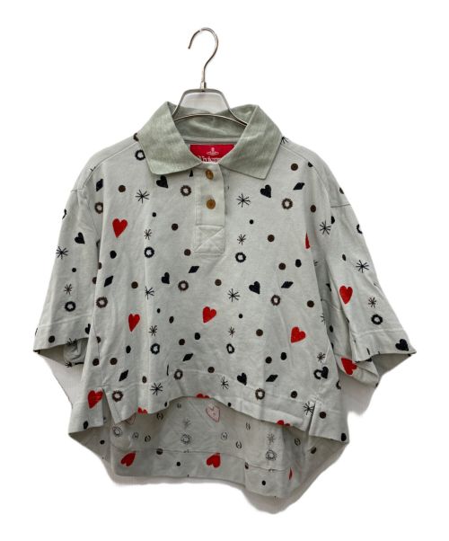 Vivienne Westwood RED LABEL（ヴィヴィアンウエストウッドレッドレーベル）Vivienne Westwood RED LABEL (ヴィヴィアンウエストウッドレッドレーベル) CLOWNエンブロイダリー カノコポロシャツ グレーの古着・服飾アイテム