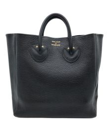 YOUNG & OLSEN The DRYGOODS STORE（ヤングアンドオルセン ザ ドライグッズストア）の古着「EMBOSSED LEATHER TOTE」｜ブラック