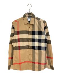 BURBERRY（バーバリー）の古着「コットンポプリンバーバリーチェックシャツ」｜ベージュ