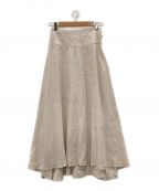 ATONエイトン）の古着「LINEN VISCOSE GATHERED SKIRT」｜ベージュ