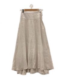 ATON（エイトン）の古着「LINEN VISCOSE GATHERED SKIRT」｜ベージュ