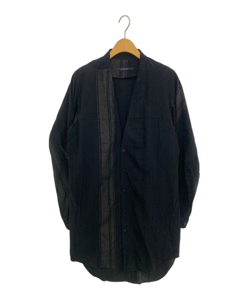 D.HYGEN（ディーハイゲン）D.HYGEN (ディーハイゲン) Crack Random Stripes jacquard Long Shirts ブラック サイズ:3の古着・服飾アイテム