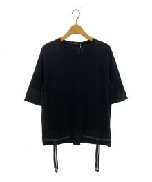 D.HYGEN（ディーハイゲン）の古着「Soft Cotton Jersey Zip-Open T-Shirt」｜ブラック