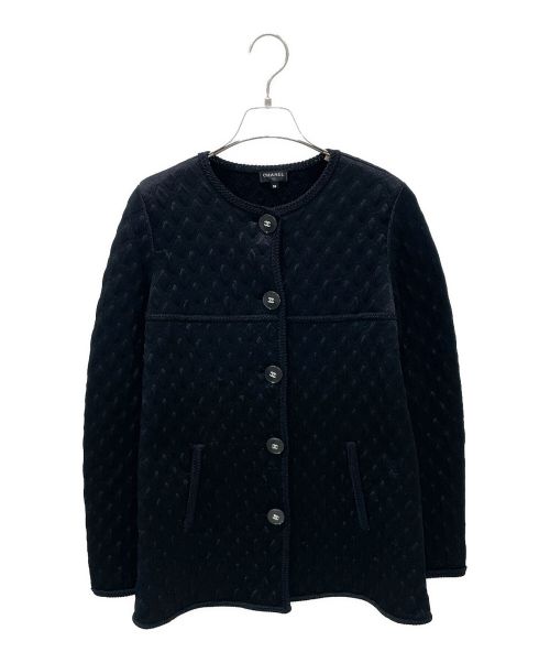 CHANEL（シャネル）CHANEL (シャネル) ココボタンノーカラージャケット ブラック サイズ:36の古着・服飾アイテム