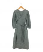 STEVEN ALAN×BEAUTY&YOUTHスティーブンアラン×ビューティーアンドユース）の古着「RIPLE CHCEK DRESS」｜グリーン