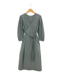 STEVEN ALAN×BEAUTY&YOUTH（スティーブンアラン×ビューティーアンドユース）の古着「RIPLE CHCEK DRESS」｜グリーン