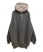 BALENCIAGAバレンシアガ）の古着「Embroidered Knitwear Hoodie(エンブロイダードニットウェアフーディ)」｜グレー