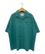 Ameriアメリ）の古着「MATELASSE OPEN COLLAR SHIRT」｜グリーン