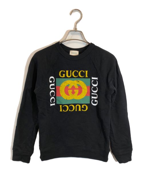 GUCCI（グッチ）GUCCI (グッチ) GUCCI ロゴ スウェットシャツ ブラック サイズ:SIZE 10の古着・服飾アイテム