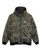 BACK CHANNELバックチャンネル）の古着「NYLON 3LAYER HOODED JACKET」｜オリーブ