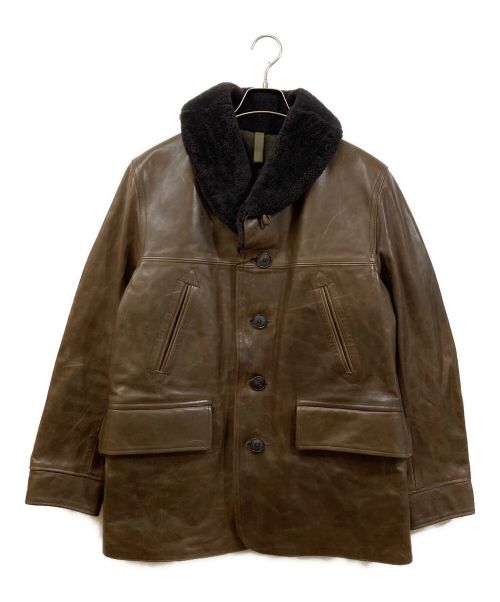 NIGEL CABOURN（ナイジェルケーボン）NIGEL CABOURN (ナイジェルケーボン) LEATHER CAR COAT ブラウン サイズ:50の古着・服飾アイテム