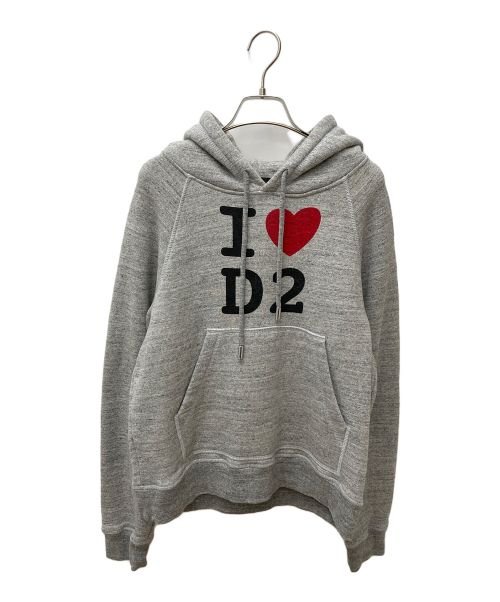 DSQUARED2（ディースクエアード）DSQUARED2 (ディースクエアード) I LOVE D2ロゴパーカー S75GU0275 ライトグレー サイズ:XXSの古着・服飾アイテム