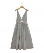 Mardi Mercrediマルディメクルディ）の古着「MAXI DRESS V NECK STRIPE」｜グレー